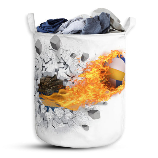 Small Size Volleyball Fire Flying Laundry Basket For Bathroom Bedroom Storage