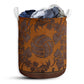 Small Size Volleyball Floral Pattern Brown Laundry Basket For Bathroom Bedroom Storage