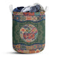 Small Size Volleyball Mandala Green Laundry Basket For Bathroom Bedroom Storage