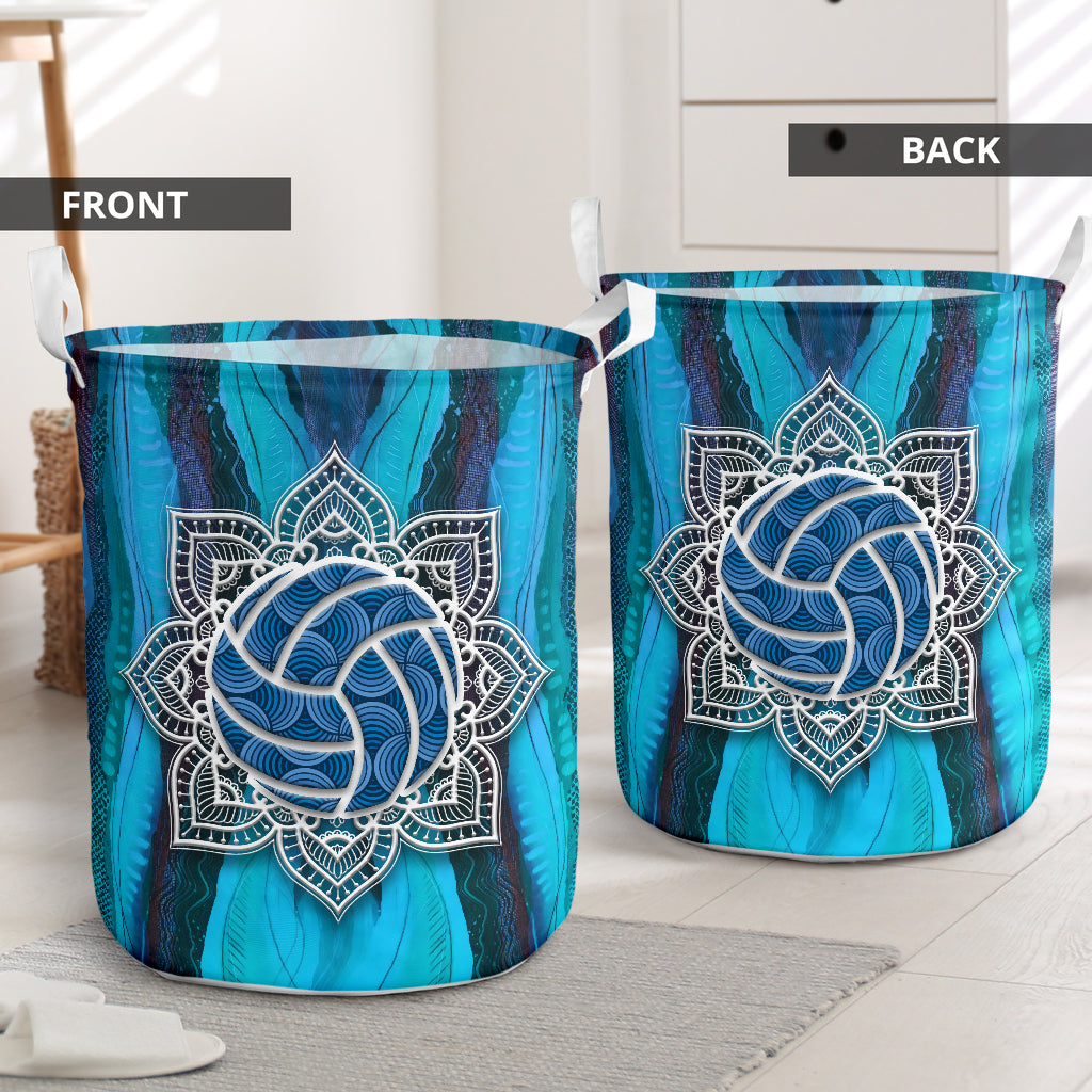 Volleyball And Mandala Laundry Basket For Room Home Organizer