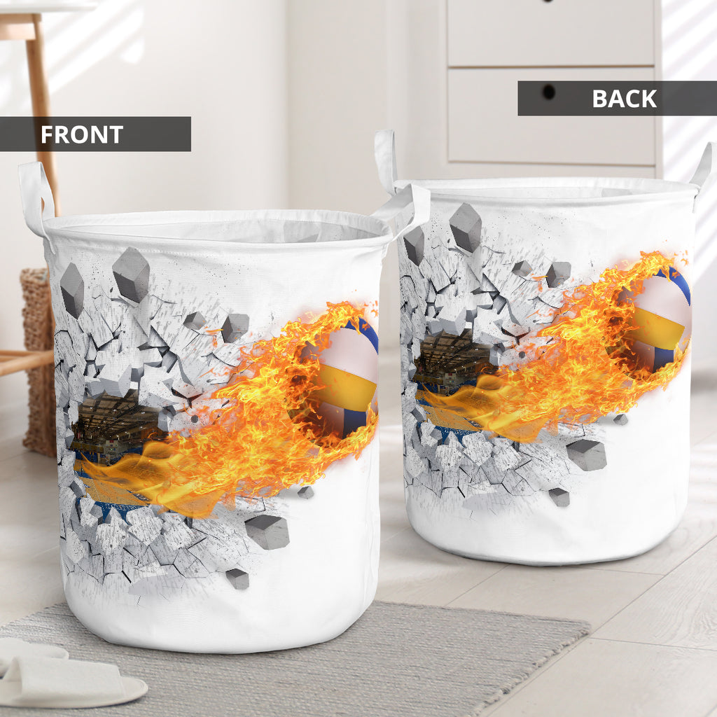 Volleyball Fire Flying Laundry Basket For Room Home Organizer