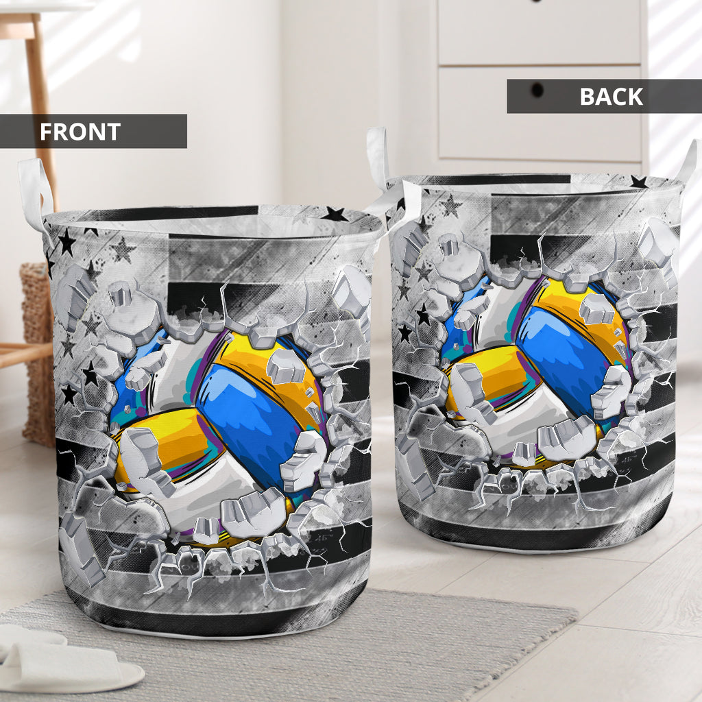Volleyball Flag Hole Laundry Basket For Room Home Organizer