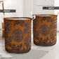 Volleyball Floral Pattern Brown Laundry Basket For Room Home Organizer