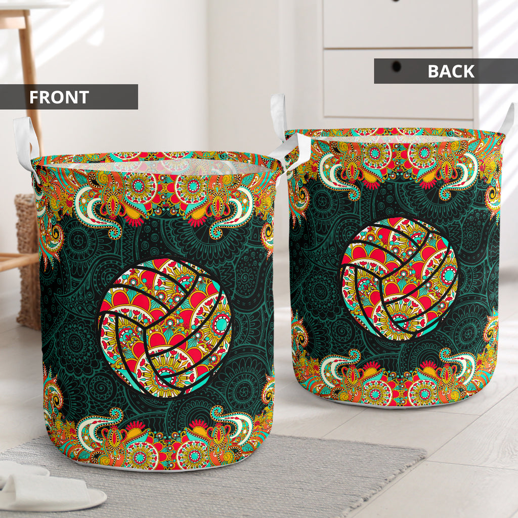 Volleyball Mandala Colorful Laundry Basket For Room Home Organizer