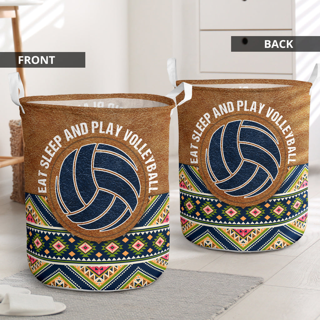 Volleyball Suede Pattern Laundry Basket For Room Home Organizer