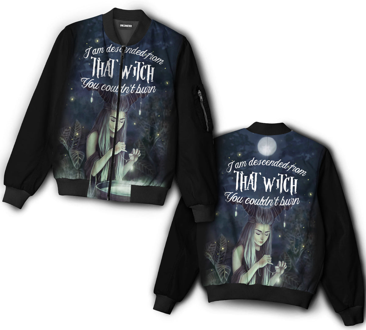 Witch you couldn't burn - Bomber jacket - BOMJ02TNH010921-Owls Matrix