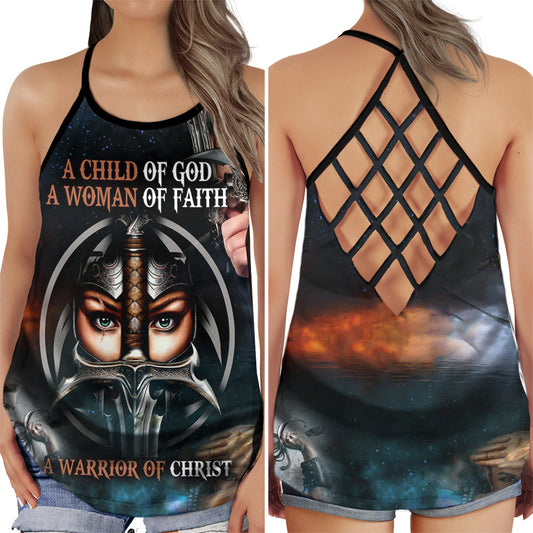 Strong Woman Faith Hollow Tank Top For Yoga Workouts And Casual Wear