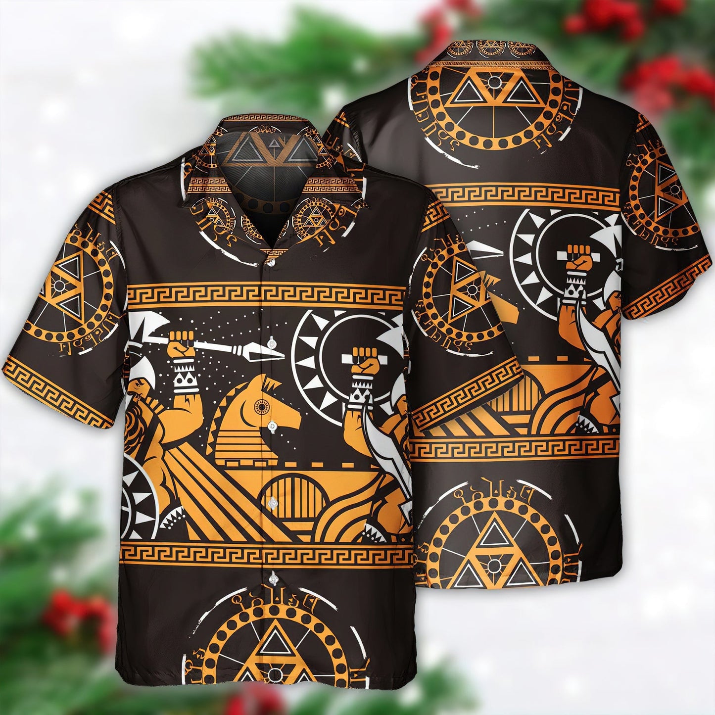 Ancient Warrior Hawaiian Shirt With All Over Print For Island Vacation Beach Days And Thoughtful Gifting