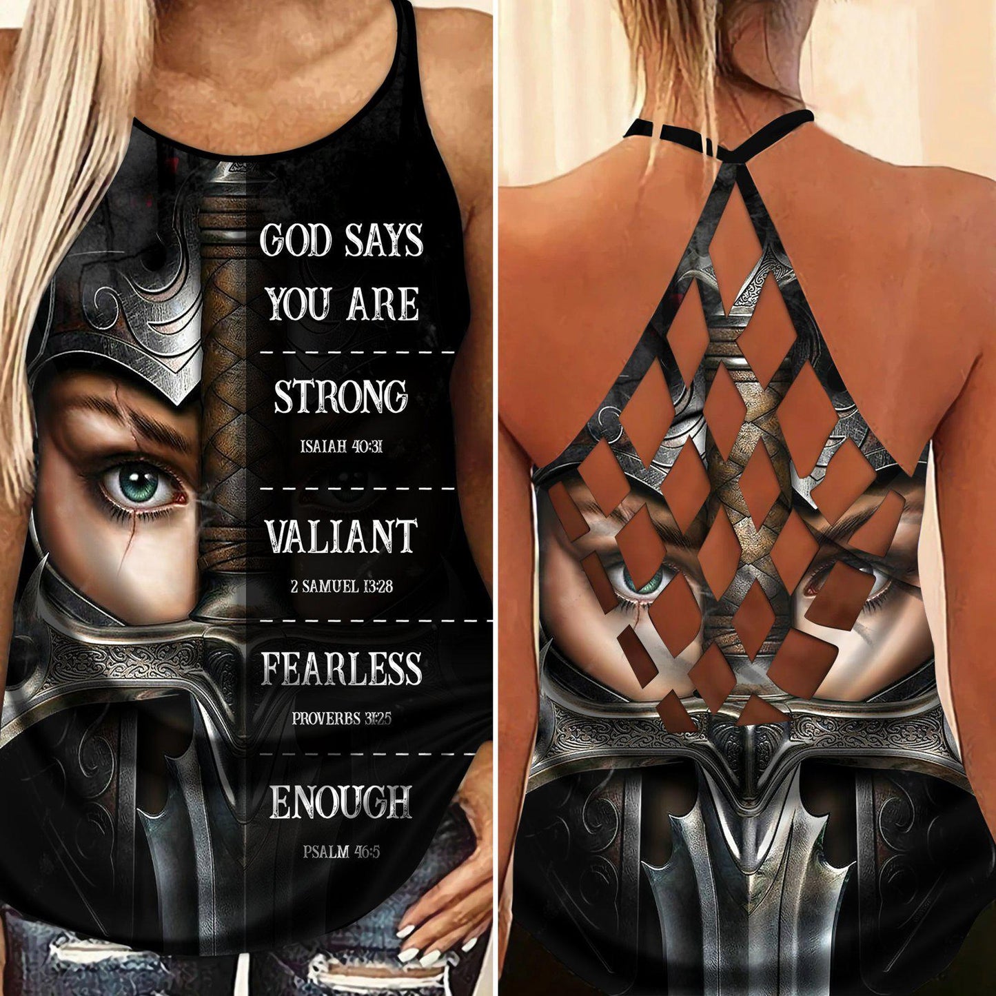 Warrior Women You Are Strong Hollow Tank Top For Summer Events And Alternative Outfits