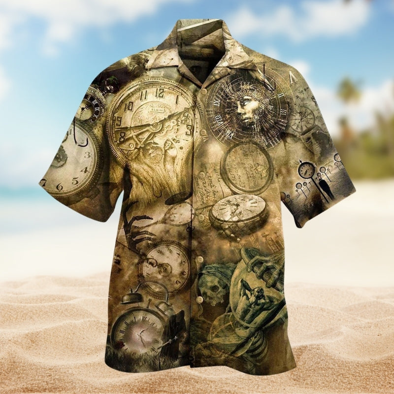 Christmas Santa Hawaiian Shirt Print Closeup For Tropical Vacations