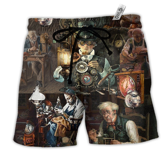 Watchmaker Skillfull Hands Of Excellent Beach Shorts For Beach Days And Casual Outdoor Wear
