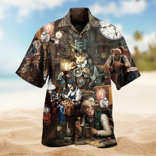 Watchmakers Skillful Hands Excellence Hawaiian Shirt For Coastal Travel, Casual Events, And Comfortable Summer Wear