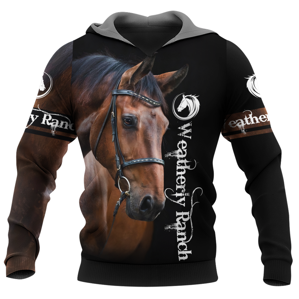 Strong Brown Horse Love Hoodie For Rustic Casual Looks Outdoor Events And Comfortable Layering