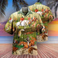 Fox Hunting Hawaiian Shirt With Detailed Graphic For Vacation Parties Beach Outings And Relaxed Daily Wear