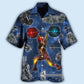 Weightlifting Power Galaxy Hawaiian Shirt Artwork Detail For Resort Trips And Outdoor Activities