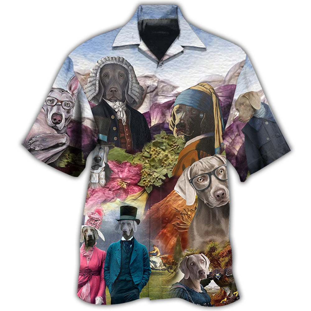 Modern Weimaraner Dog Hawaiian Shirt Resort Outfit View For Coastal Travel