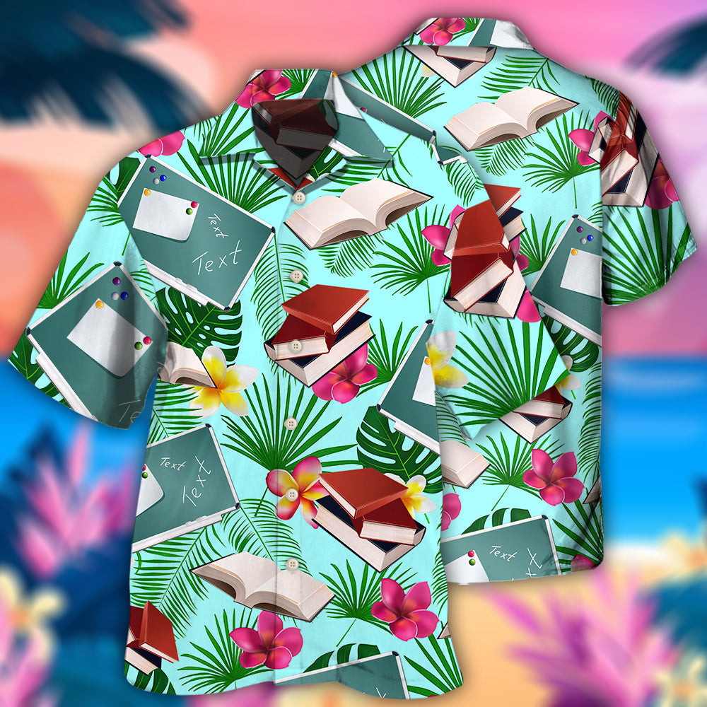 Welcome School Pattern Hawaiian Shirt For Resort Trips, Coastal Parties, And Warm Weather Style