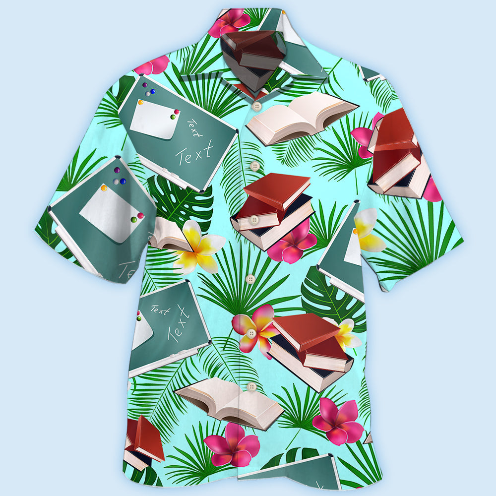 Welcome School Pattern Hawaiian Shirt For Resort Trips, Coastal Parties, And Warm Weather Style