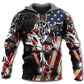 Red Blue Welder Patriotic Hoodie For Weekend Trips Relaxed Outfits And Thoughtful Gifting