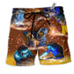 Welder Works Hard Love It Hawaiian Print Beach Shorts For Coastal Trips And Casual Comfort