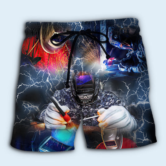Welder Strong Workwear Beach Shorts For Summer Vacation And Coastal Travel