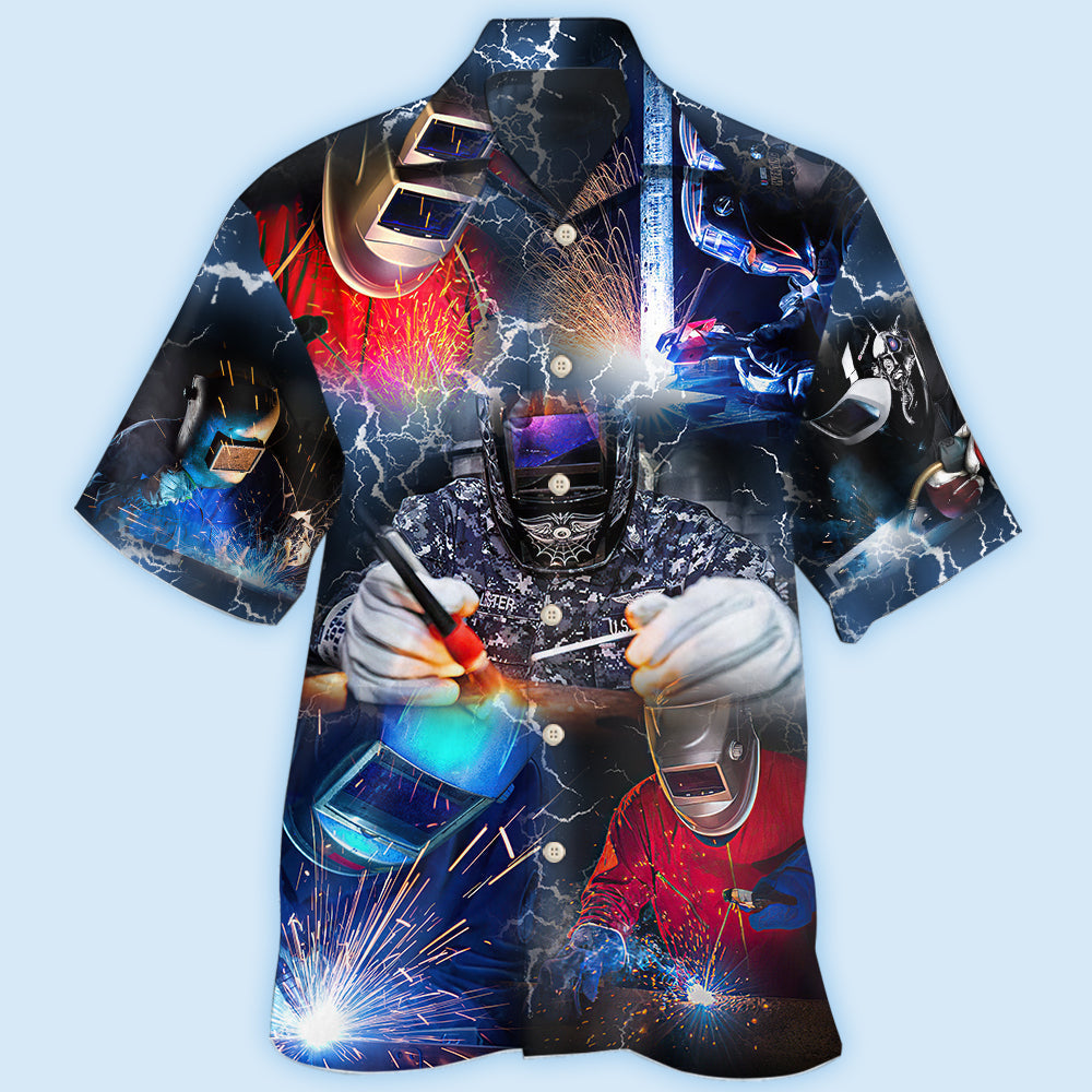 Welder Stunning Hawaiian Shirt Artwork View For Coastal Escapes And Resort Style