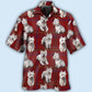 Red Dog West Highland Terrier Background Hawaiian Shirt For Warm Weather Adventures And Everyday Comfort