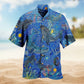 Christmas Santa Snowman Hawaiian Shirt Fabric Pattern Detail For Summer Travel