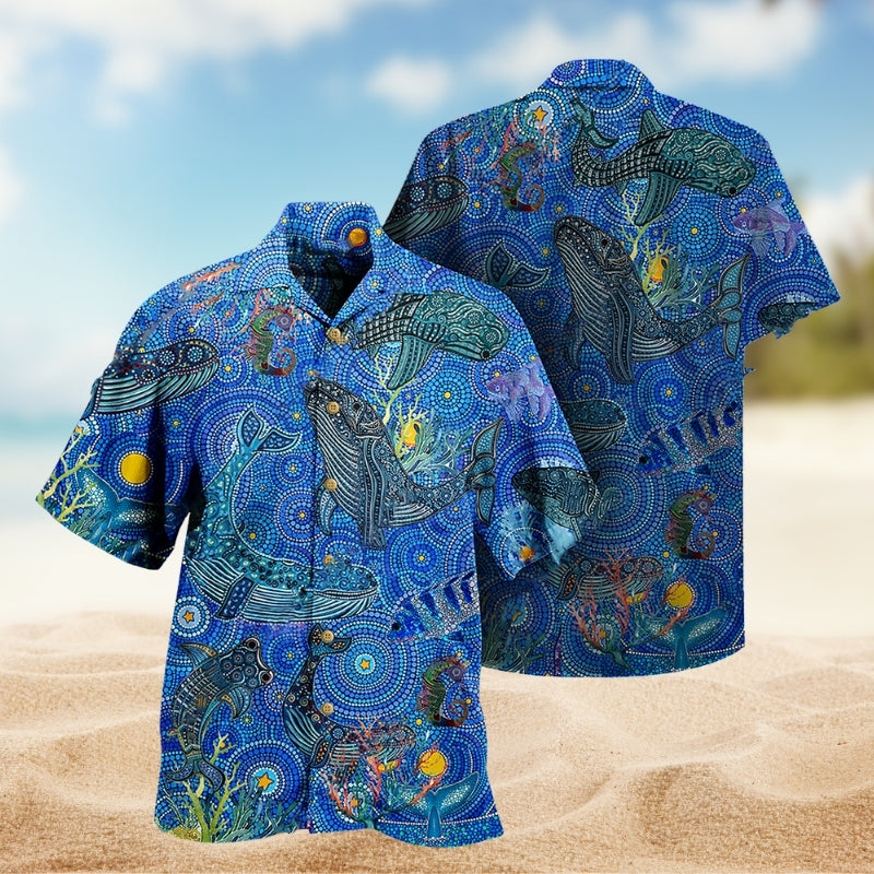 Whale Animals Hawaiian Shirt For Tropical Holidays, Outdoor Gatherings, And Everyday Comfort