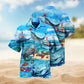 Whale Ocean Sky Hawaiian Shirt For Resort Trips, Coastal Parties, And Warm Weather Style