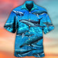 Blue Whale Ocean Hawaiian Shirt For Coastal Adventures And Warm Weather Wear