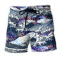 Ocean Whale Wave Beach Shorts For Island Getaways And Comfortable Daily Use