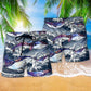 Ocean Whale Wave Beach Shorts Pattern Detail For Vacation Style And Comfortable Daily Use