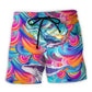 Colorful Whale Love Ocean Beach Shorts Pattern View For Vacation Travel And Outdoor Fun