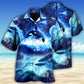 Galaxy Blue Whale Hawaiian Shirt With All Over Print For Beach Getaways Resort Outings And Thoughtful Gifting