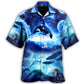 Fantasy Galaxy Blue Whale Ocean Hawaiian Shirt For Beach Days, Summer Outings, And Thoughtful Gift Giving