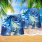 Whale Dancing Blue Sea Melody Beach Shorts Print Detail For Beach Activities And Vacation Wear