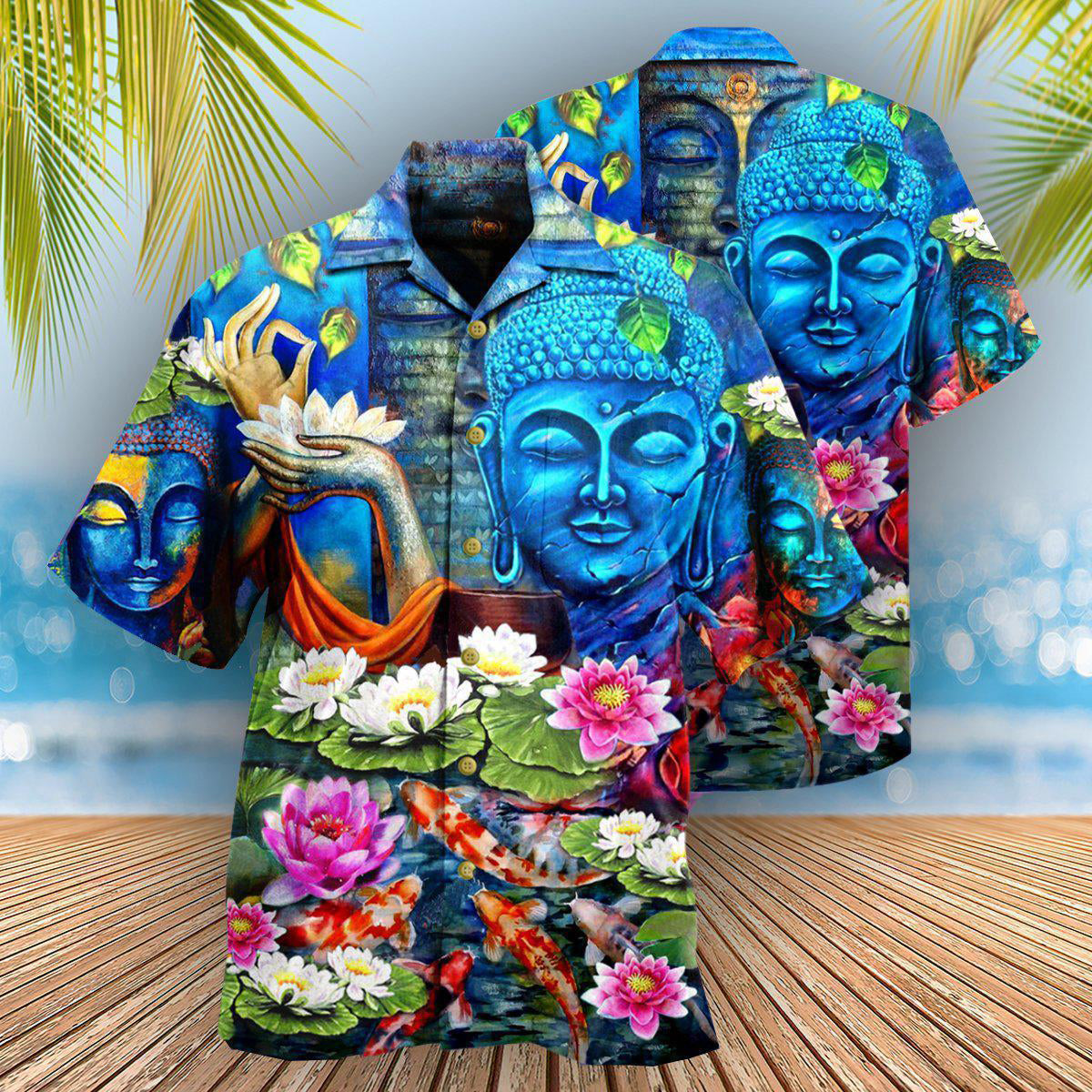 Floral Buddha Think Become Hawaiian Shirt For Summer Events And Casual Outdoor Wear
