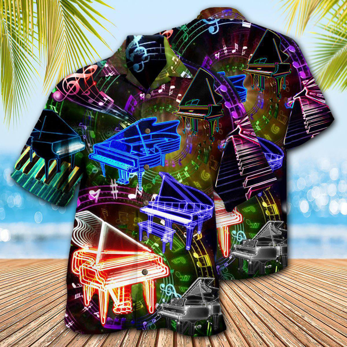 Piano Music Hawaiian Shirt For Resort Getaways And Comfortable Summer Activities