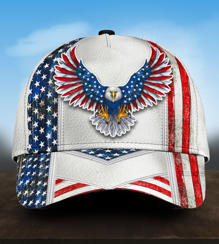 White American Eagle Freedom Classic Cap For Casual Styling Holiday Travel And Weekend Adventures