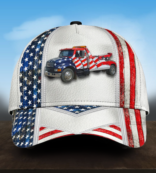 White American Tow Truck Classic Cap For Weekend Adventures Festivals And Gift Giving