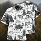 Black Wildlife Hawaiian Shirt With Detailed Graphic For Beach Parties Vacation Travel And Relaxed Casual Style