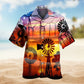 Cute Christmas Santa Hippie Hawaiian Shirt Summer Design Detail For Beach Days