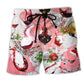 Wine Christmas Fine Glass Beach Shorts Design Detail For Resort And Beach Day Style