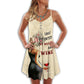 Wine And Easily Distracted V-Neck Sleeveless Cami Dress For Festivals And Relaxed Warm Weather Style