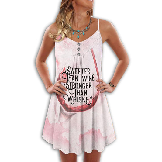Sweeter Than Wine Summer – Women's Summer Sleeveless V-Neck Camisole Dress