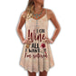 Wine And All I Want Im Retired V-Neck Sleeveless Cami Dress For Weekend Travel And Expressive Casual Fashion