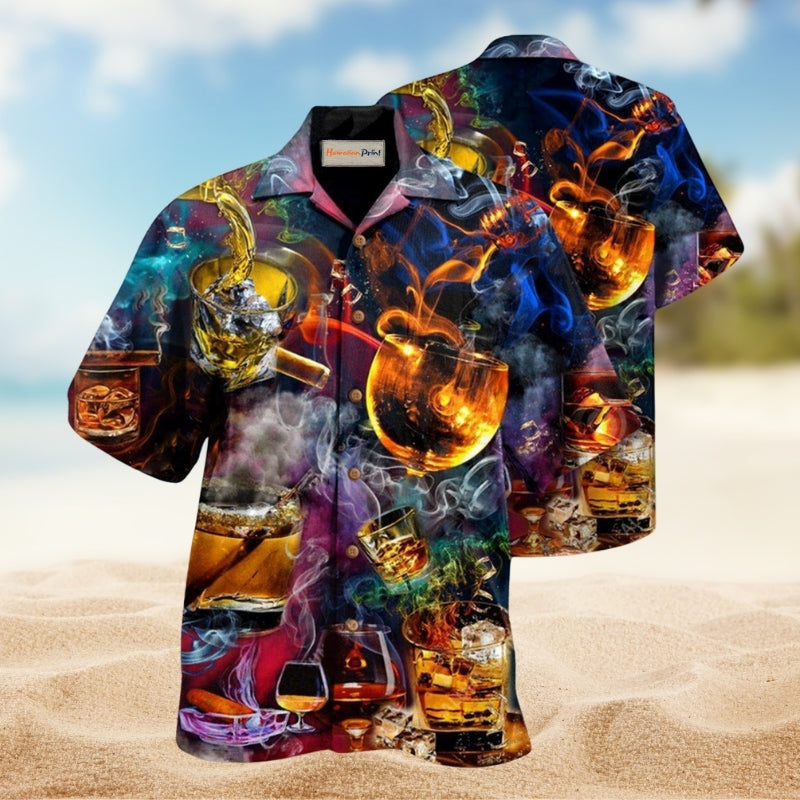 Wine Night Theme Hawaiian Shirt For Vacation Adventures Beach Events And Relaxed Warm Weather Style