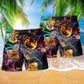 Wine Night Fire Mood Beach Shorts Pattern Detail For Casual Summer Plans And Memorable Gift Ideas