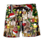 Christmas Night Wine Grape Beach Shorts Design Detail For Seasonal Resort Style